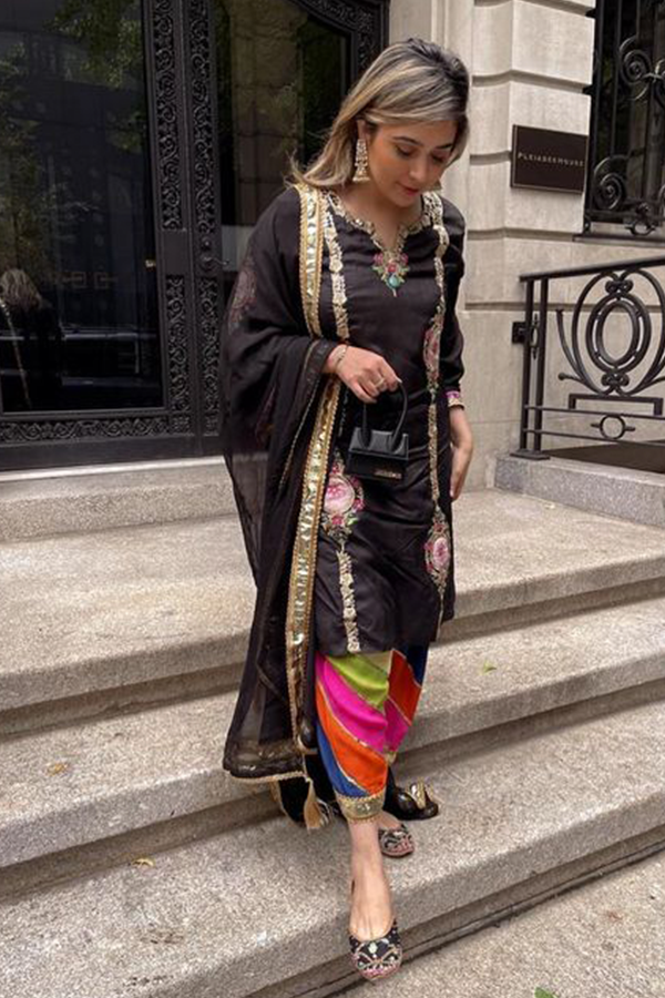 Raw Silk Suit with Chiffon Dupatta