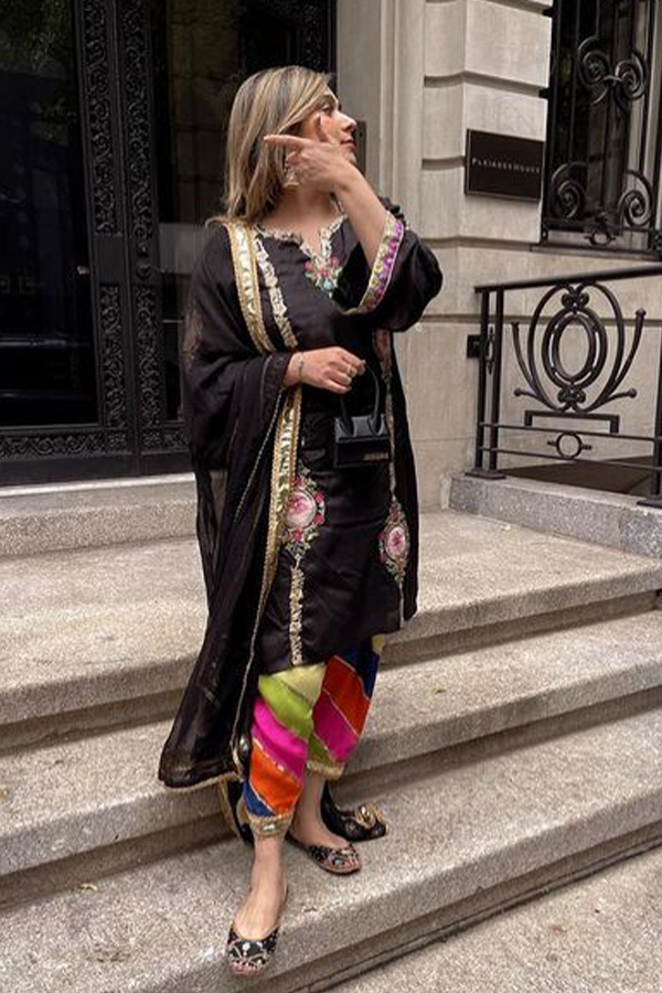 Raw Silk Suit with Chiffon Dupatta