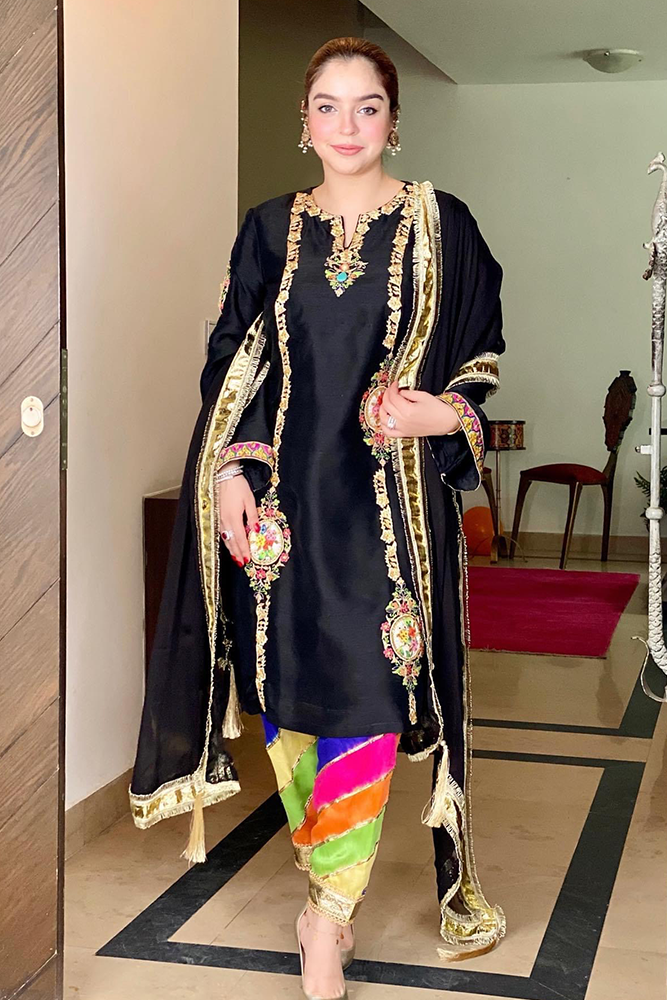 Raw Silk Suit with Chiffon Dupatta
