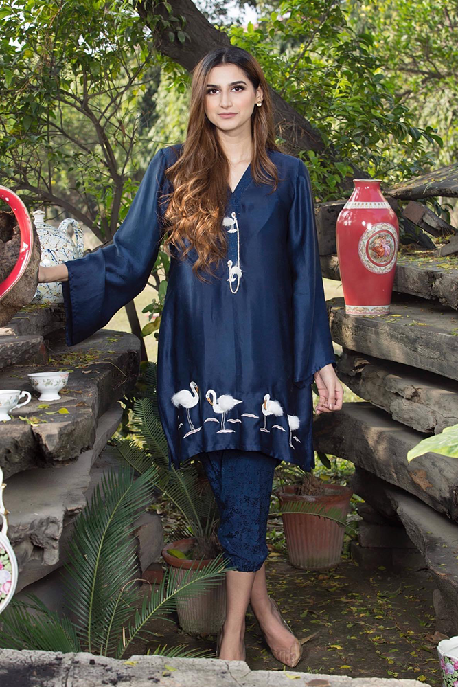 Flamingos Suit Blue