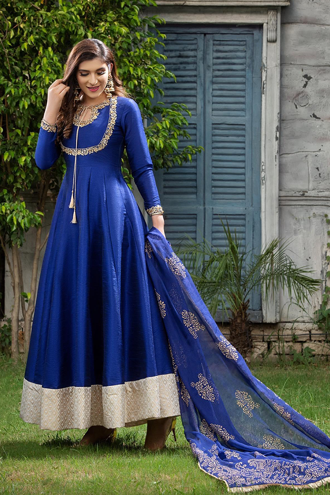 Orchid- Blue Anarkali Pishwas