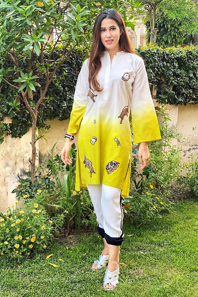 Cotton Ombre Boy Shirt Yellow