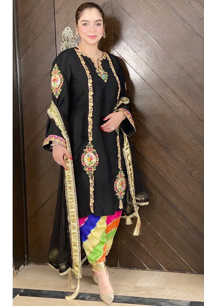 Raw Silk Suit with Chiffon Dupatta