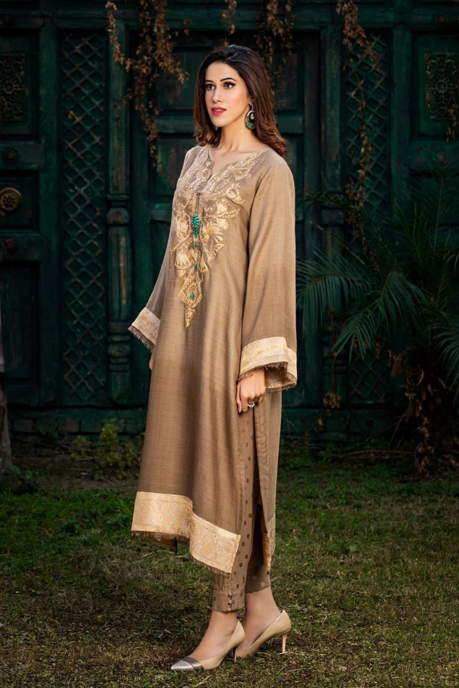 Pashmina Shirt with Silk Pant