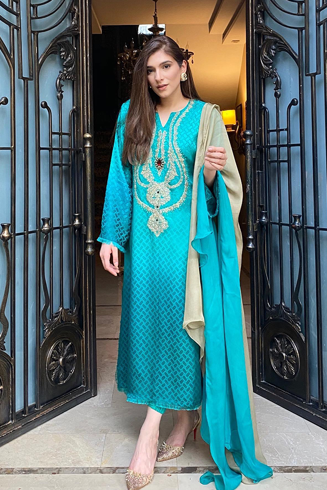 Pure Embossed Silk Suit