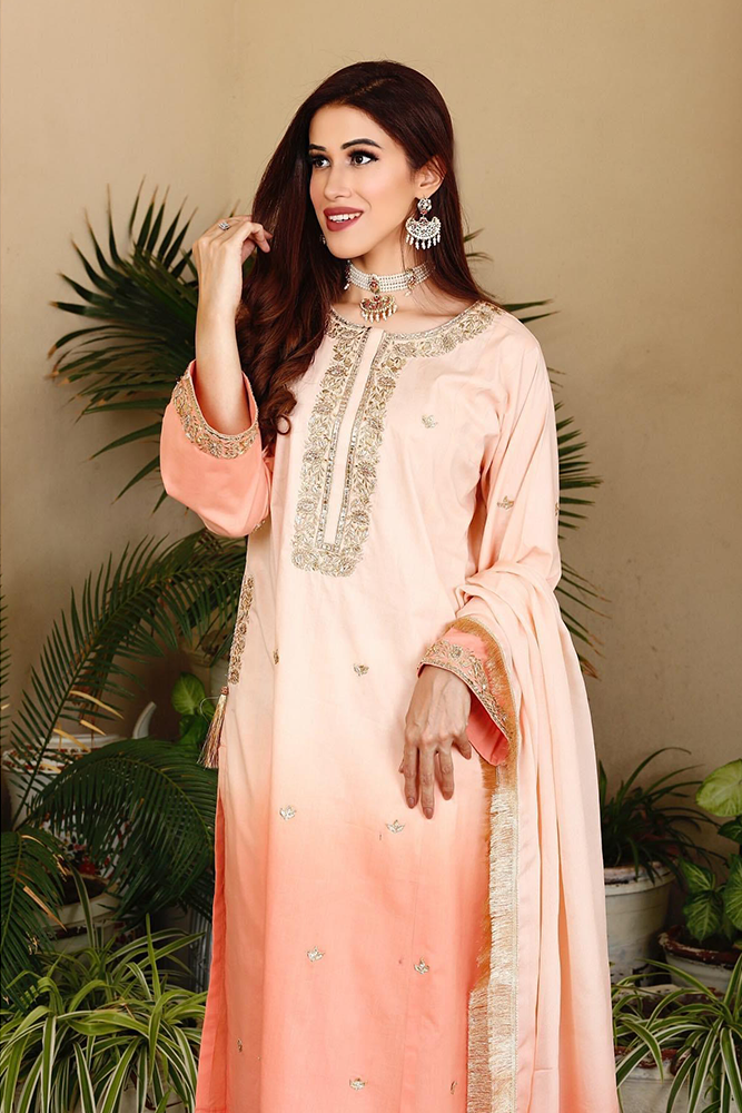 Cotton Shirt with Gota Khari Shalwar/Pants