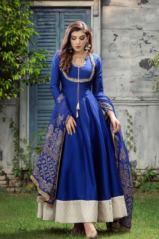 Orchid- Blue Anarkali Pishwas