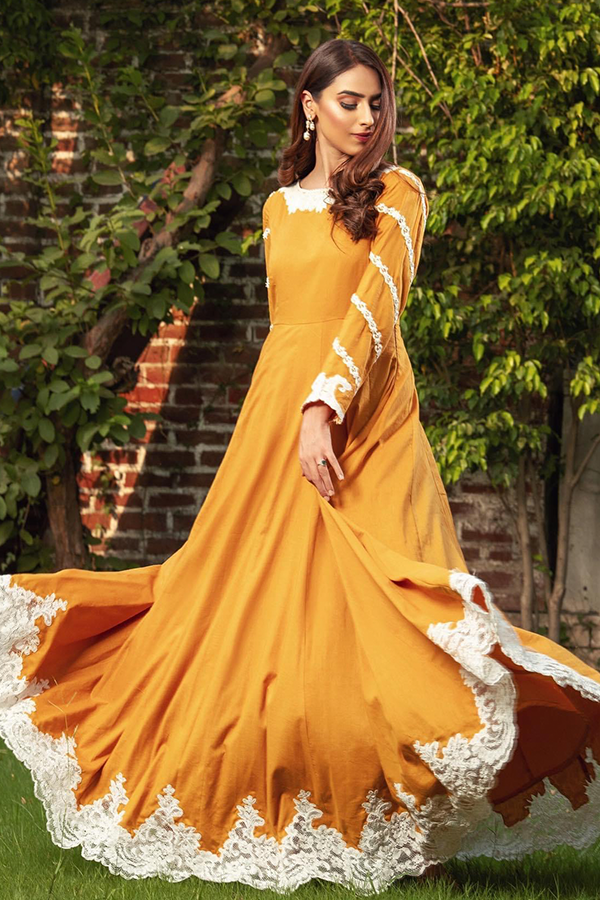 Cotton Pishwas With Georgette Chiffon Dupatta